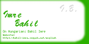 imre bahil business card